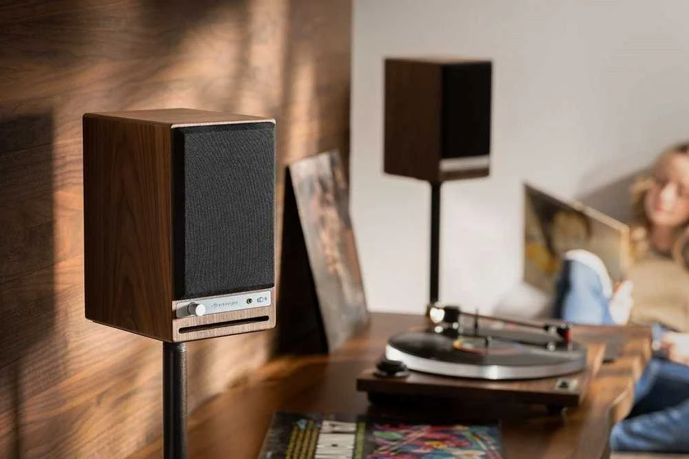 Kompiuterio kolonėlės AudioEngine HD4 BT Satin Juodas Koloninė - Aktyvios Bluetooth Kolonėlės APTX-HD