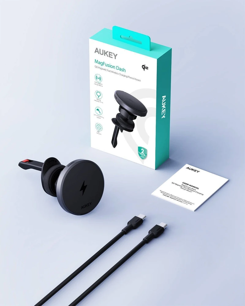 AUKEY HD-MC13A automobilinis įkroviklis 15W QI2