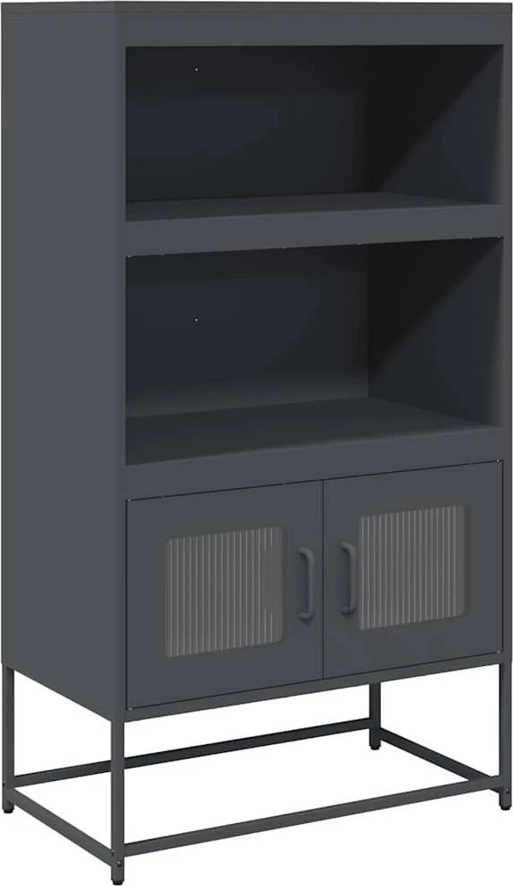 Komoda, antracito spalvos, 68x39x123 cm, plienas