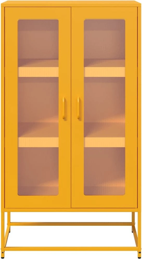 Highboard Garstyčių geltona 68x39x123 cm Plienas