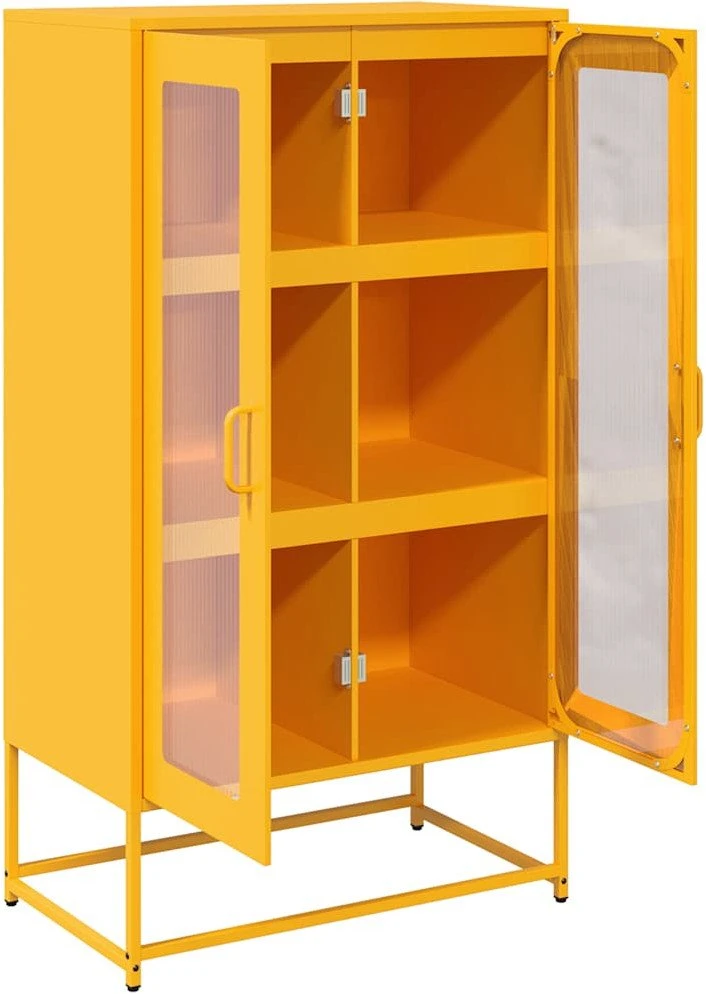 Highboard Garstyčių geltona 68x39x123 cm Plienas