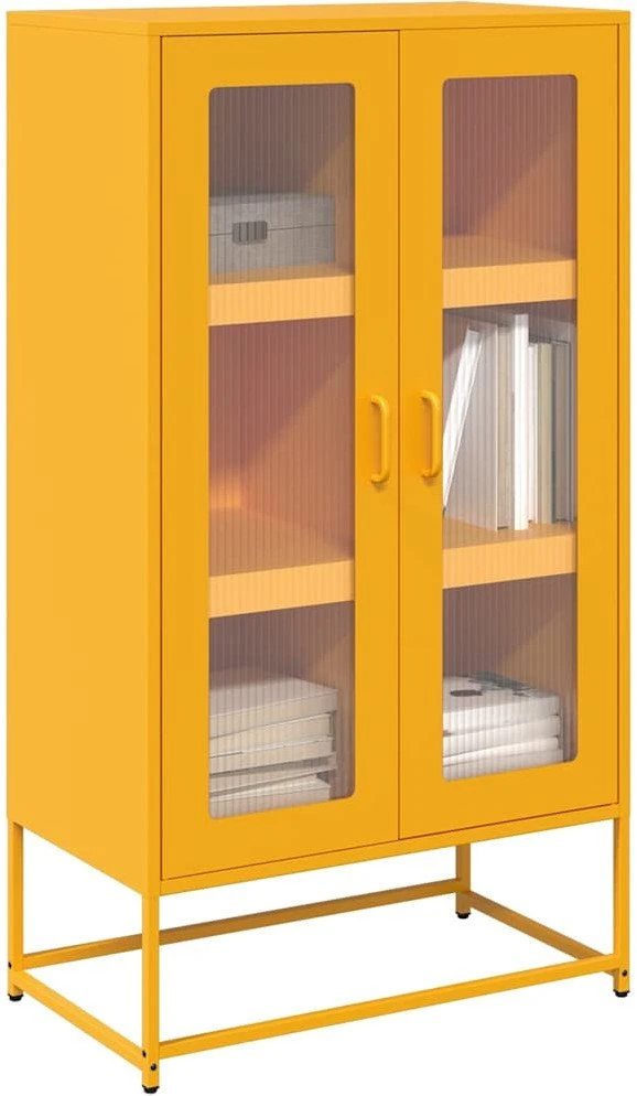 Highboard Garstyčių geltona 68x39x123 cm Plienas