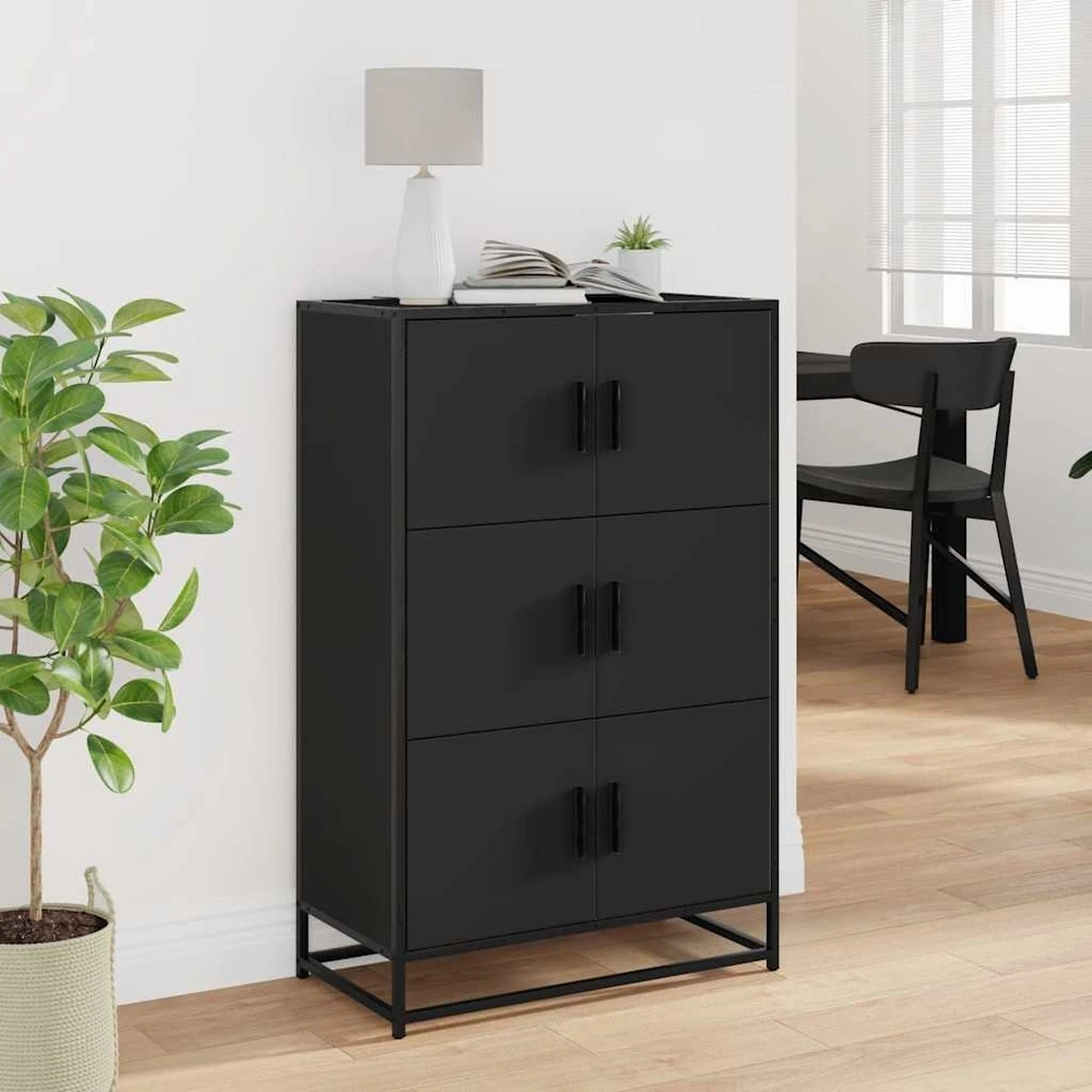 Highboard Juodas 68x35x106,5 cm Mediena ir metalas