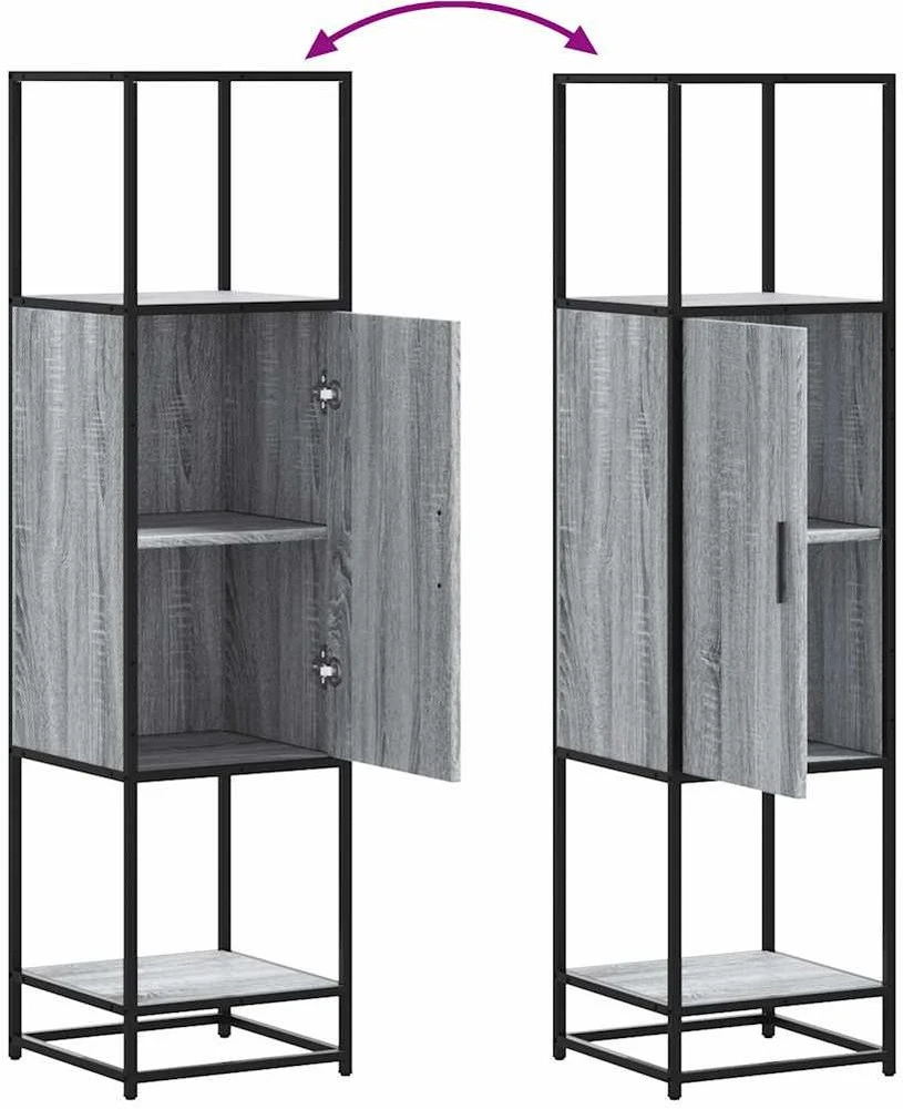 Highboard Gray Sonoma inžinerinis medis ir metalas