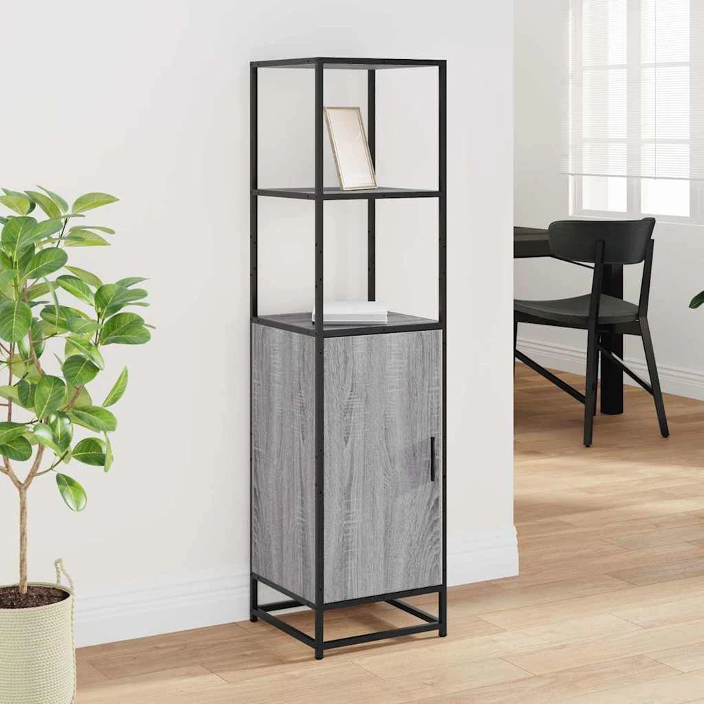 Highboard Gray Sonoma inžinerinis medis ir metalas