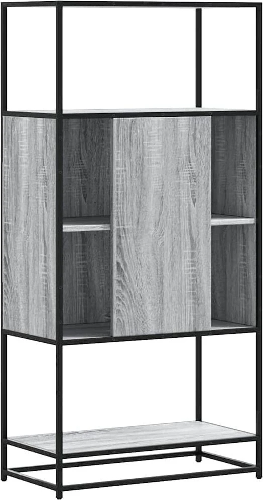 Highboard Pilka Sonoma 68x35x139 cm Mediena ir metalas