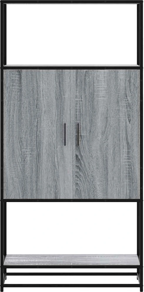Highboard Pilka Sonoma 68x35x139 cm Mediena ir metalas