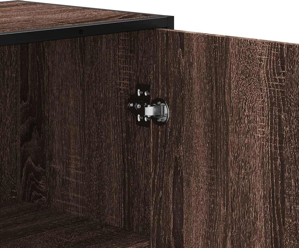 Highboard Rudas ąžuolas 35,5x35x139 cm Mediena ir metalas