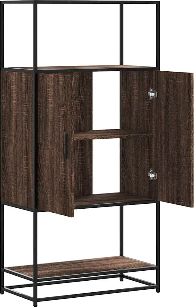 Highboard Rudas ąžuolas 68x35x139 cm Mediena ir metalas