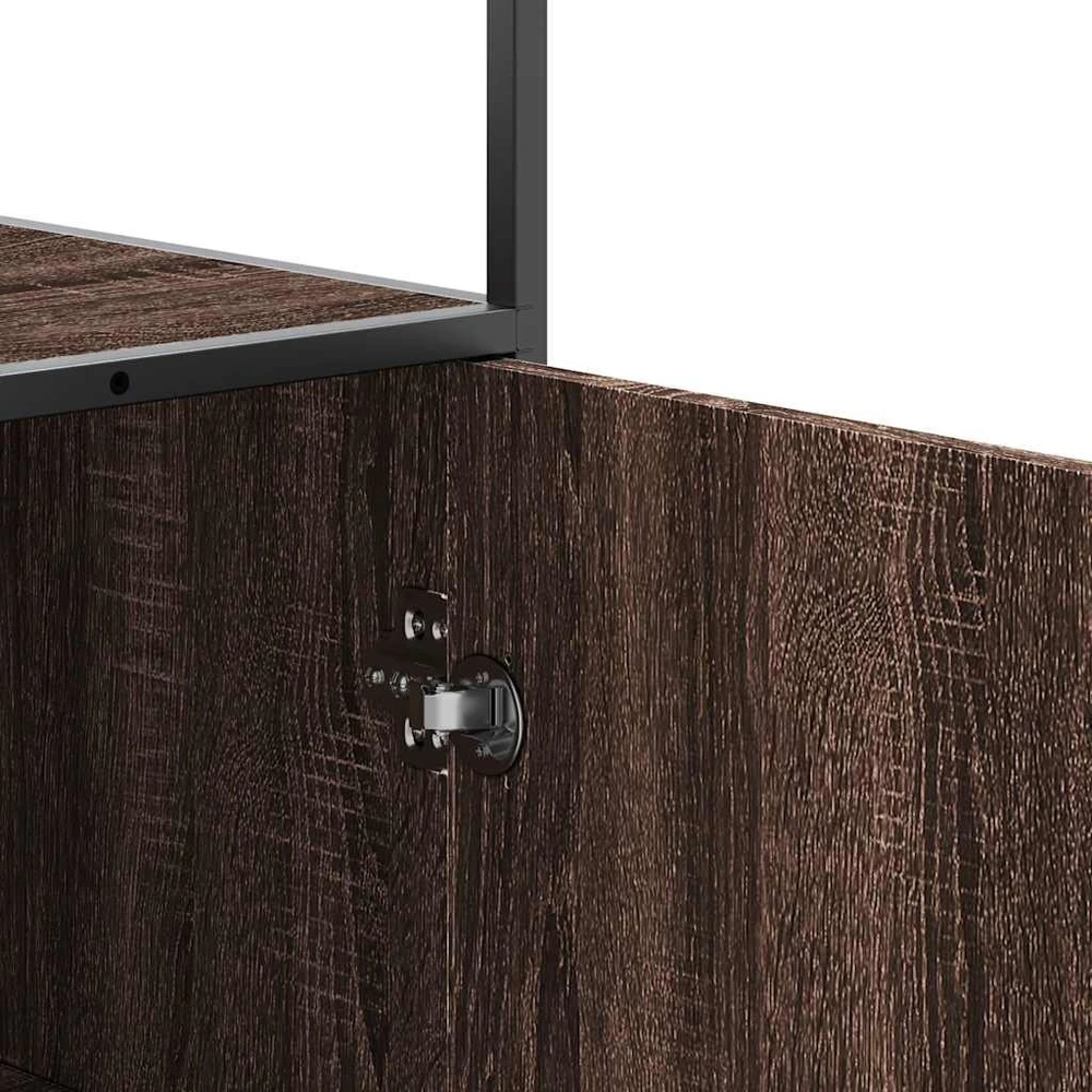 Highboard Rudas ąžuolas 68x35x139 cm Mediena ir metalas