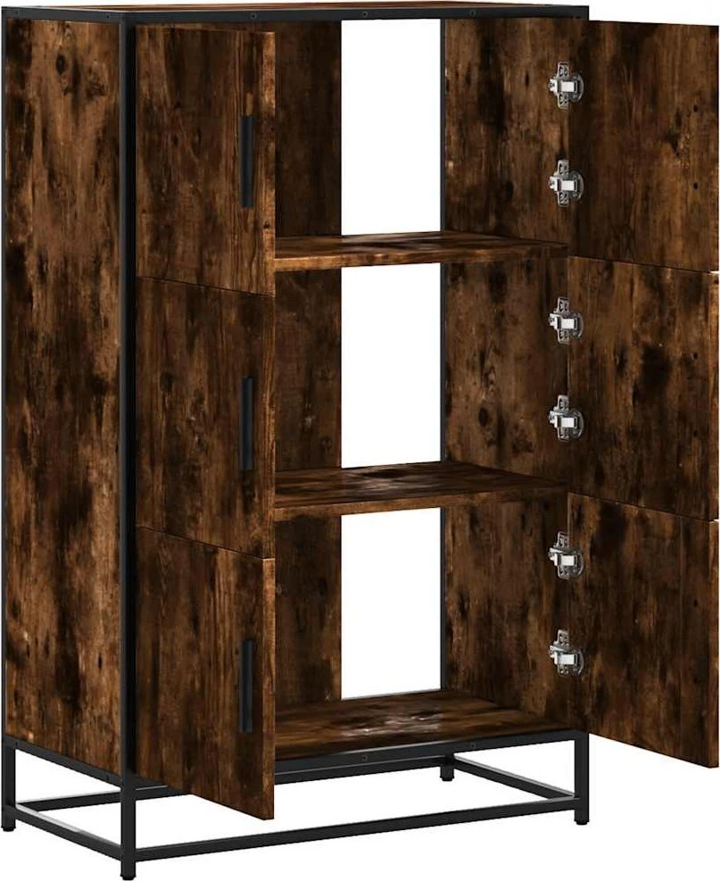 Highboard Rūkytas ąžuolas 68x35x106,5 cm Mediena ir metalas