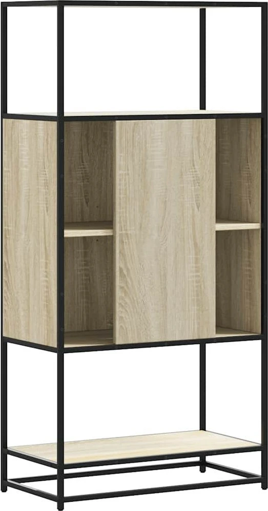 aukšta lenta Sonoma ąžuolas 68x35x139 cm Mediena ir metalas