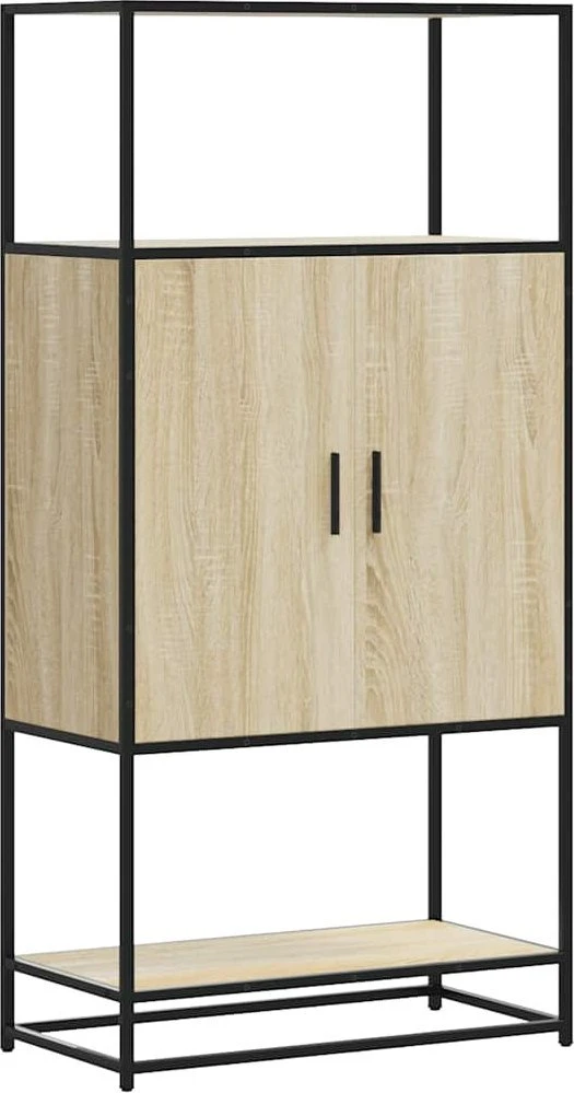 aukšta lenta Sonoma ąžuolas 68x35x139 cm Mediena ir metalas