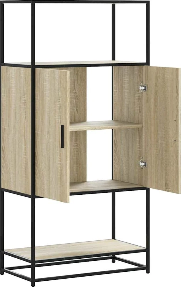 aukšta lenta Sonoma ąžuolas 68x35x139 cm Mediena ir metalas