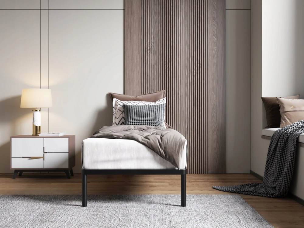 Auping Lovos rėmas BED ALU 80x200 Metalinis Medinės Juostos Modernus Juodas