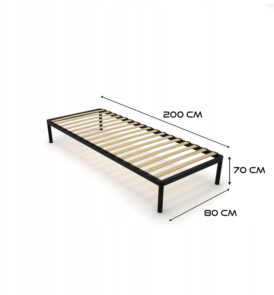 Auping Lovos rėmas BED ALU 80x200 Metalinis Medinės Juostos Modernus Juodas
