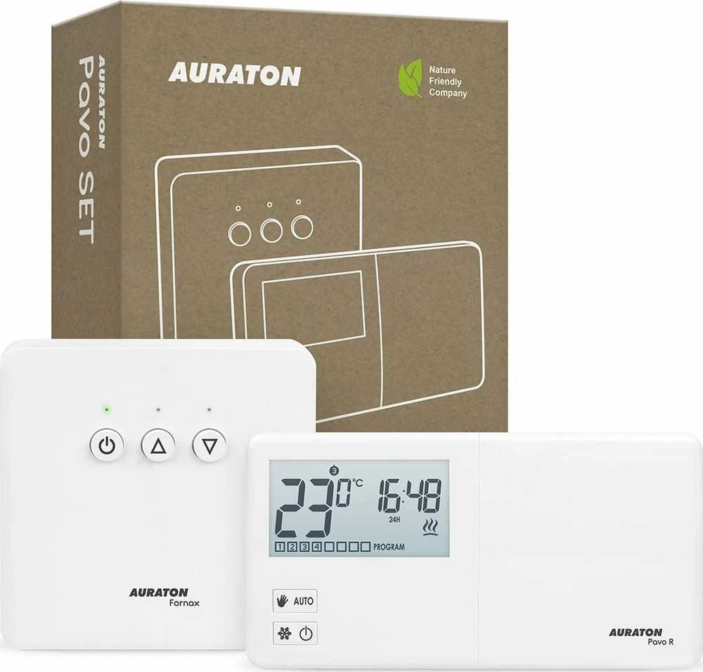 AURATON PAVO SET (AURATON R30 RT) savaitinis belaidis termoreguliatorius su šildymo prietaiso valdikliu (komplektas)