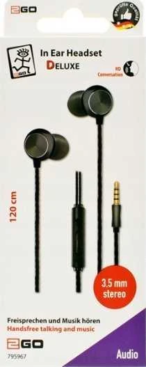 2GO In-Ear Stereo Ausinės "Deluxe" - juodos spalvos