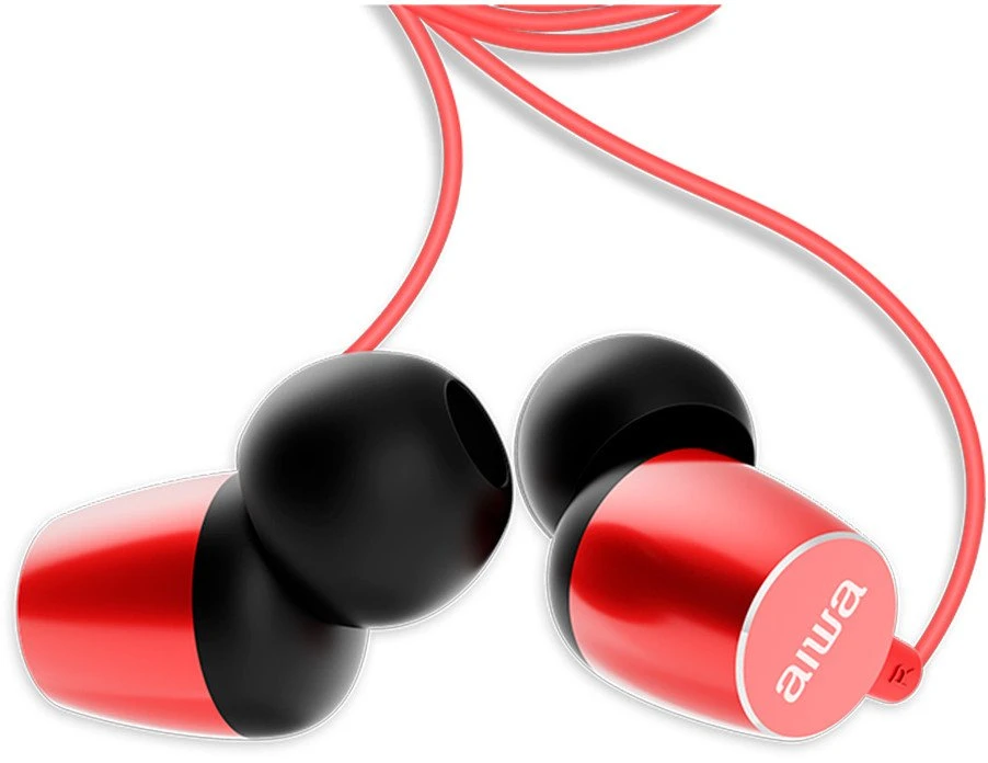 Ausinės Aiwa Įstatomos į ausis (į ausis įkišamos tipo) ausinės AIWA ESTM-30RD 99dB 16ohm Raudona