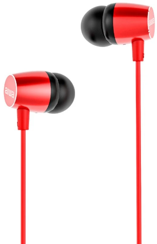Ausinės Aiwa Įstatomos į ausis (į ausis įkišamos tipo) ausinės AIWA ESTM-30RD 99dB 16ohm Raudona