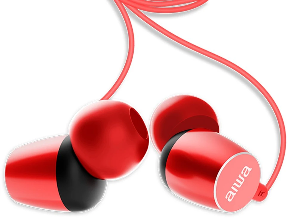 Ausinės Aiwa Įstatomos į ausis (į ausis įkišamos tipo) ausinės AIWA ESTM-20RD 105dB 16ohm Raudona