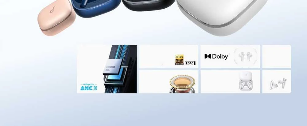 Belaidės ausinės Anker Soundcore Liberty 5, rausvai auksinės