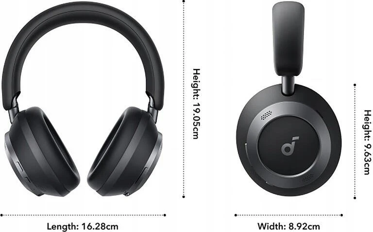 Ausinės Anker Soundcore Space One Pro, Juodos spalvos