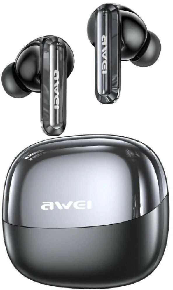 Awei Belaidės ausinės T229 ANC AI with a charging dock gunmetal