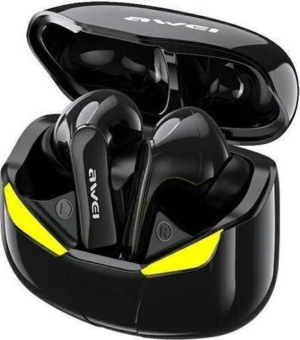 AWEI Bluetooth 5.0 T35 TWS ausinės + docking station žaidimams juodos spalvos