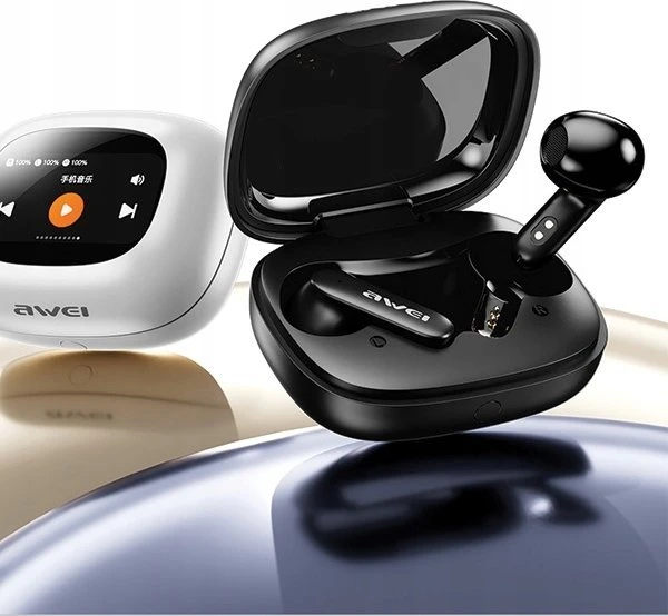 AWEI Bluetooth 5.4 TP97TWS ausinės + docking station juodos spalvos
