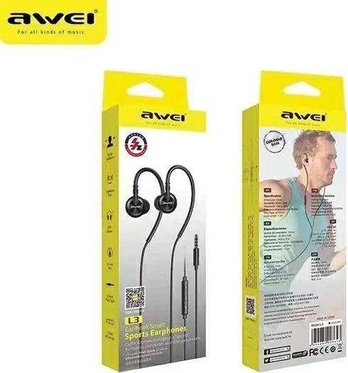 AWEI L3 stereo ausinės 3.5mm jack juodos spalvos