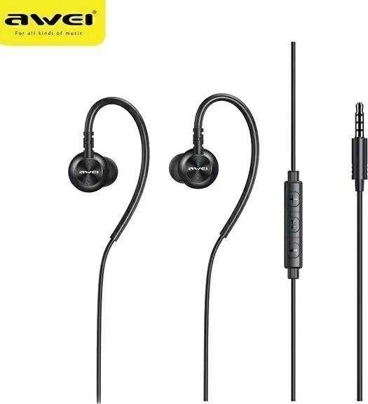 AWEI L3 stereo ausinės 3.5mm jack juodos spalvos