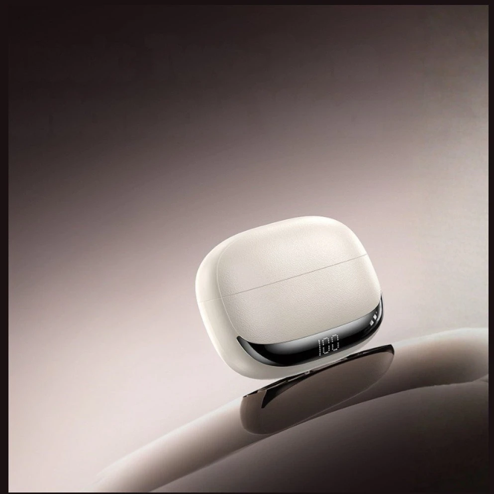 Belaidės Ausinės AWEI TA19 ANC Bluetooth 6.0 TWS + įkrovimo dėklas beige