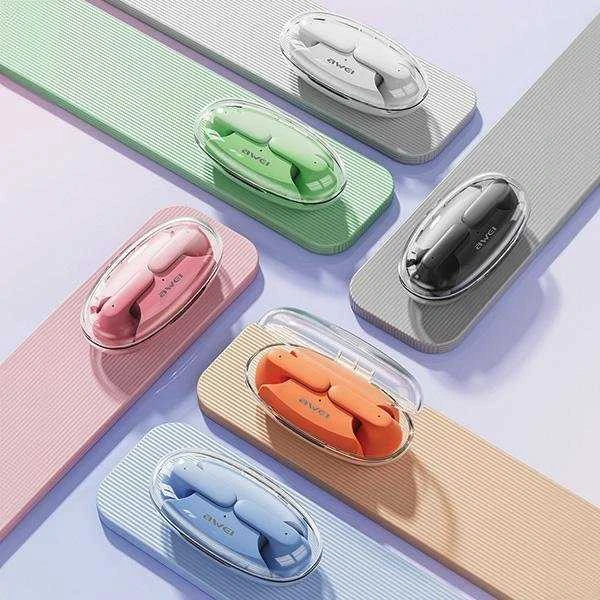 AWEI Bluetooth 5.3 T85 ENCTWS Ausinės + Docking Station rožinės spalvos