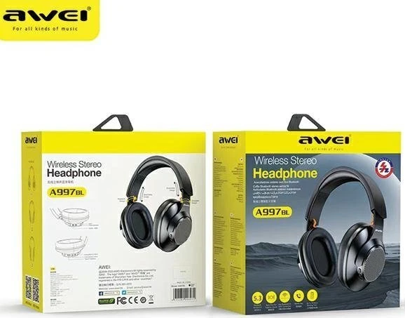 AWEI A997BL Bluetooth Ausinės juodos spalvos