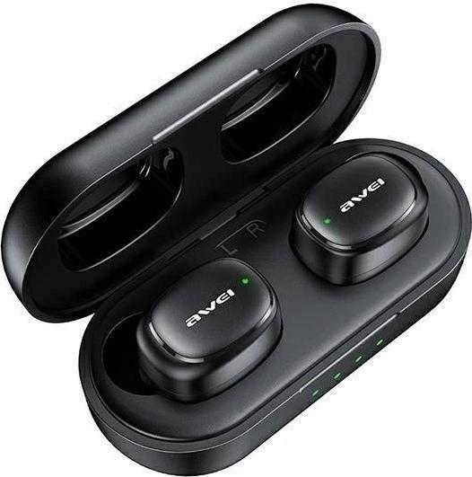 AWEI Bluetooth 5.1 T13 Pro TWS ausinės + docking station juodos spalvos
