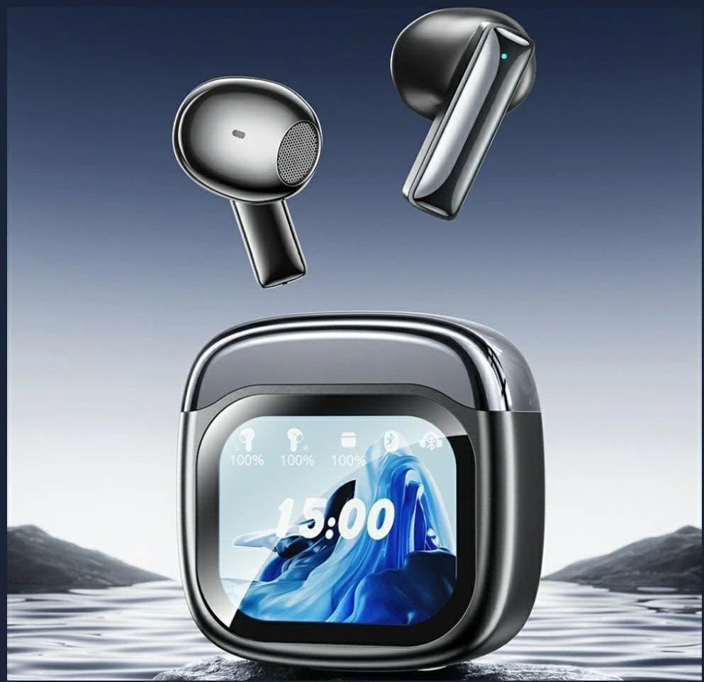 Belaidės ausinės AWEI TP100 ENC Bluetooth 5.4 TWS + įkrovimo stotelė, juodos spalvos
