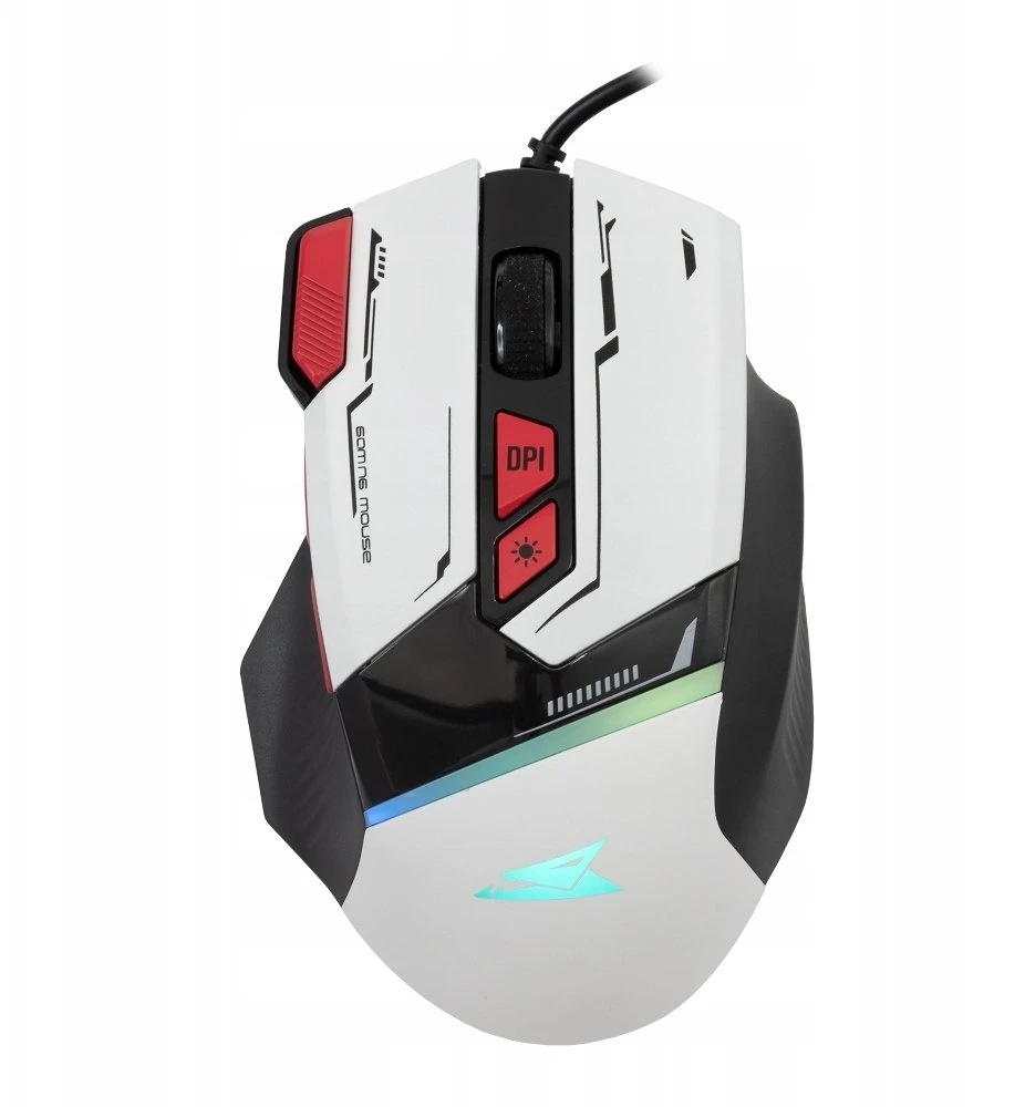 Baracuda žaidimų pelė MANTA, 8D, 12800 dpi, baltos spalvos (BGM-042)