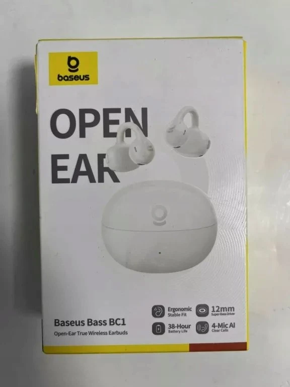 Baseus Belaidės Bluetooth 6.0 ausinės Bass BC1 su įkrovimo dėklu, baltos