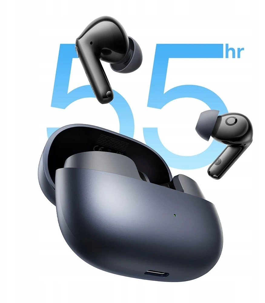 Baseus Belaidės Bluetooth 6.0 ausinės Bass BP1 Pro su triukšmo slopinimu ir įkrovimo dėklu, juodos