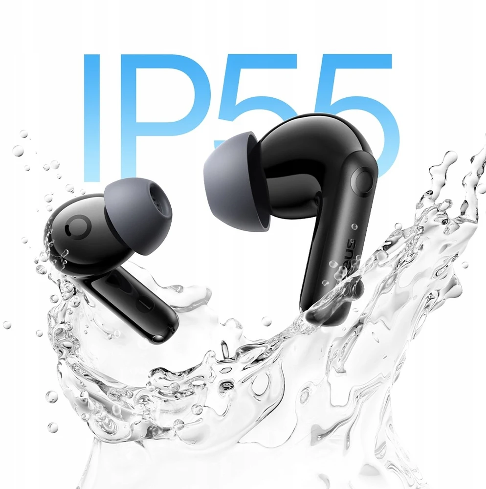 Baseus Belaidės Bluetooth 6.0 ausinės Bass BP1 Pro su triukšmo slopinimu ir įkrovimo dėklu, juodos