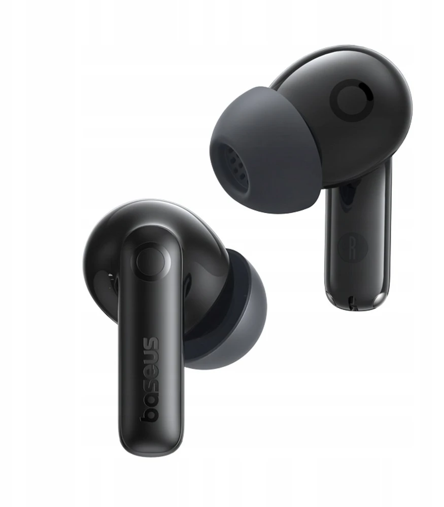 Baseus Belaidės Bluetooth 6.0 ausinės Bass BP1 Pro su triukšmo slopinimu ir įkrovimo dėklu, juodos