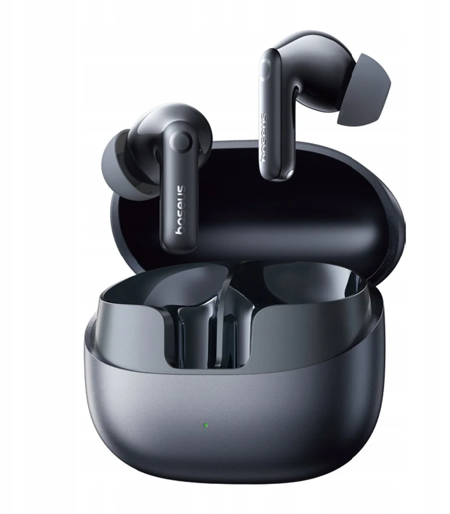 Baseus Belaidės Bluetooth 6.0 ausinės Bass BP1 Pro su triukšmo slopinimu ir įkrovimo dėklu, juodos