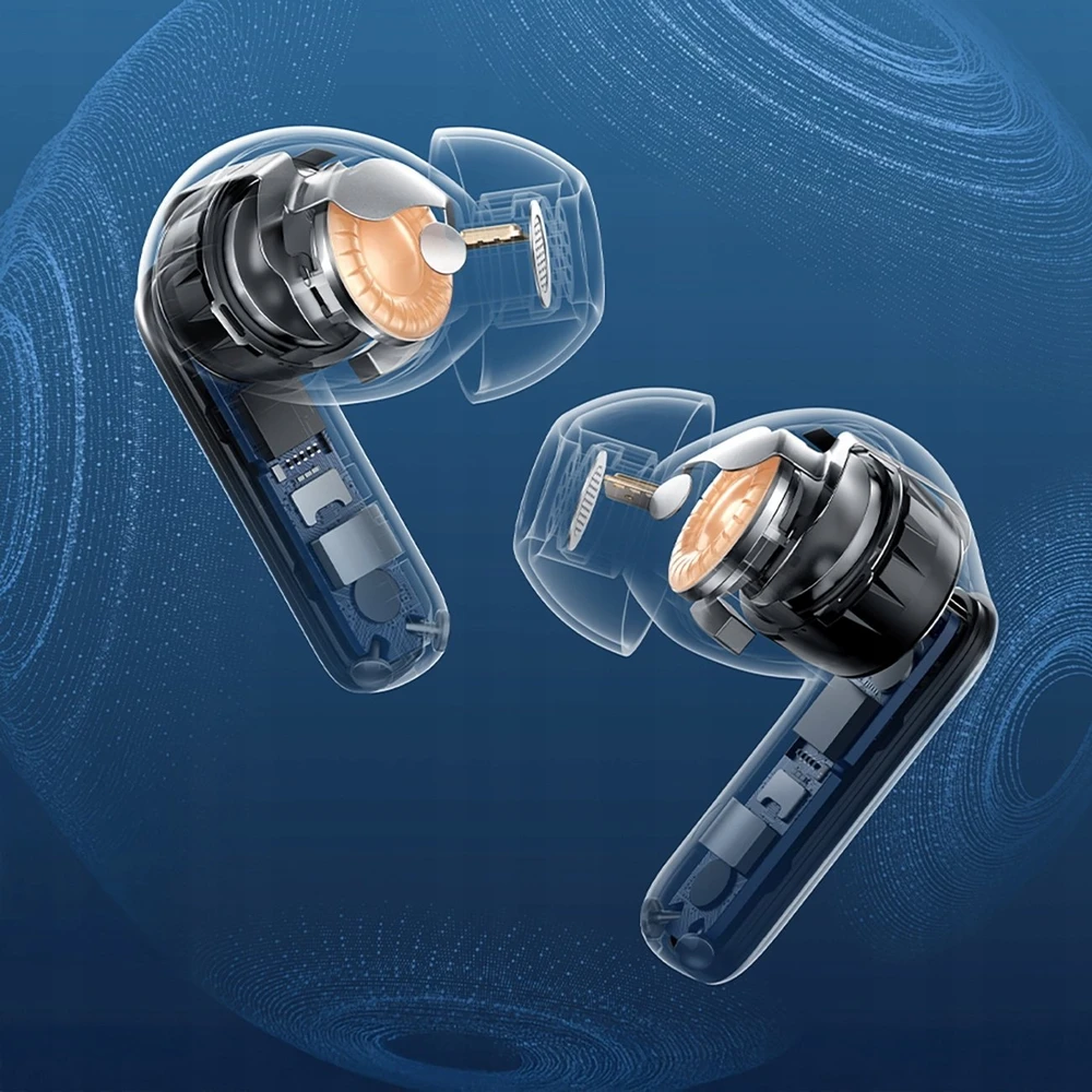 Baseus Belaidės Bluetooth 6.0 ausinės Bass BP1 Pro su triukšmo slopinimu ir įkrovimo dėklu, juodos