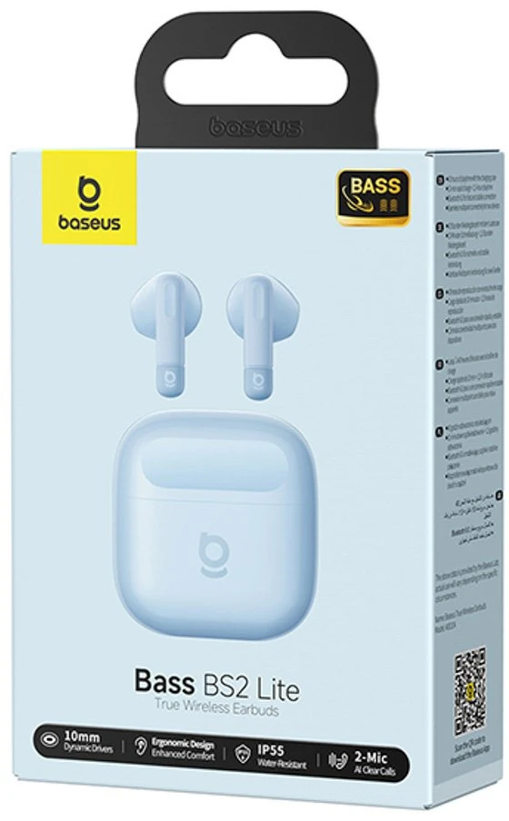 Įstatomos į ausis (į ausis įkišamos tipo) ausinės Baseus Bass BS2 Lite TWS - mėlyna