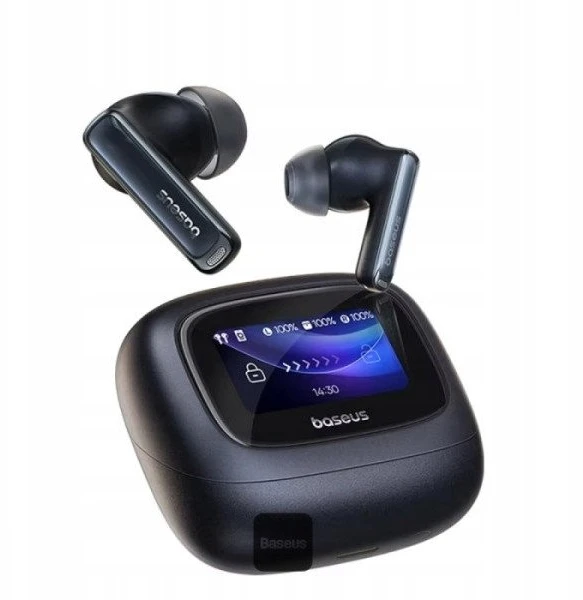 Baseus Bowie M2s Ultra TWS Belaidės In-Ear Ausinės su Interactive Screen - Juodas