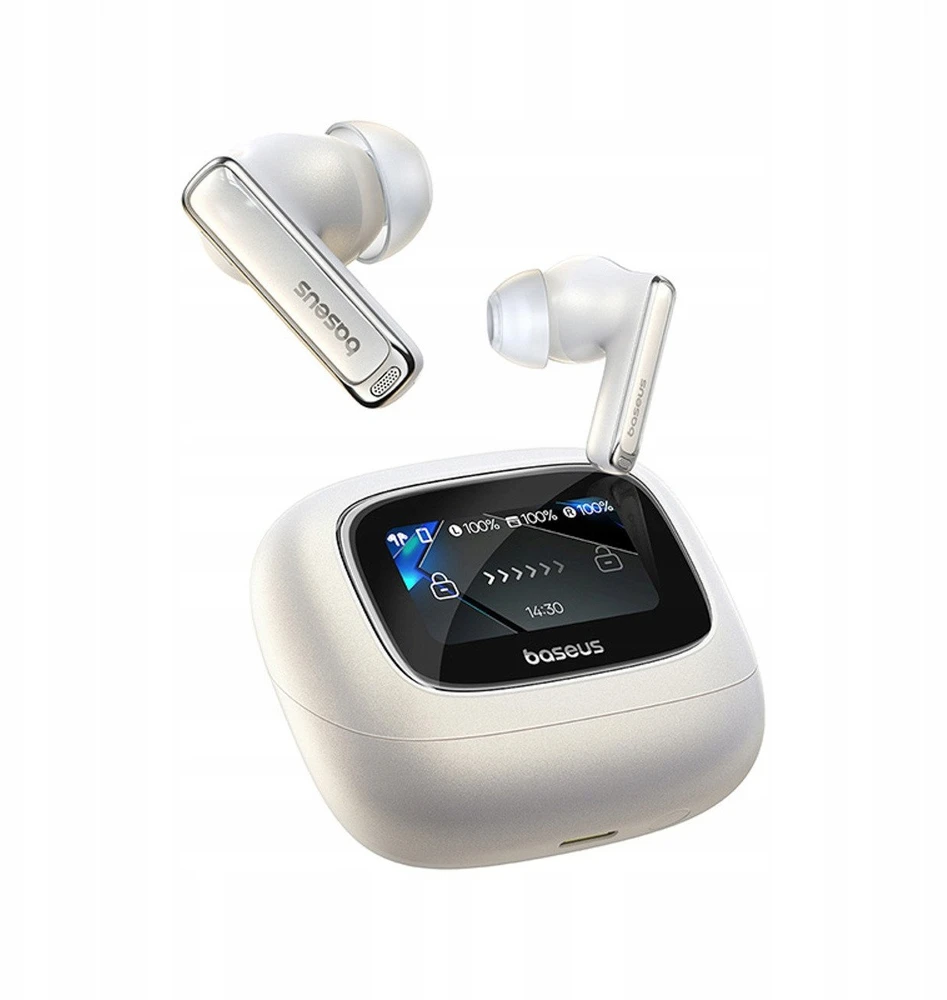 Baseus Bowie M2s Ultra TWS Belaidės In-Ear Ausinės su Interactive Screen - Baltas