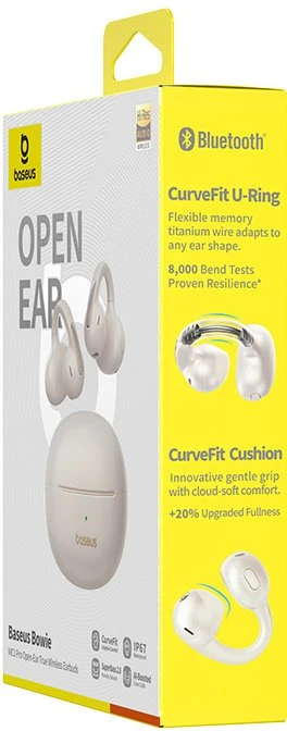 Ausinės su klipsem Baseus Bowie MC1 Pro OWS Bluetooth 6.0 - balta