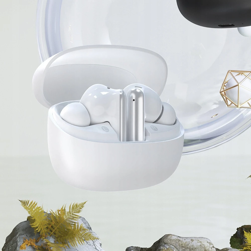 Dudao U21 TWS ANC ENC Bluetooth belaidės ausinės – baltos spalvos