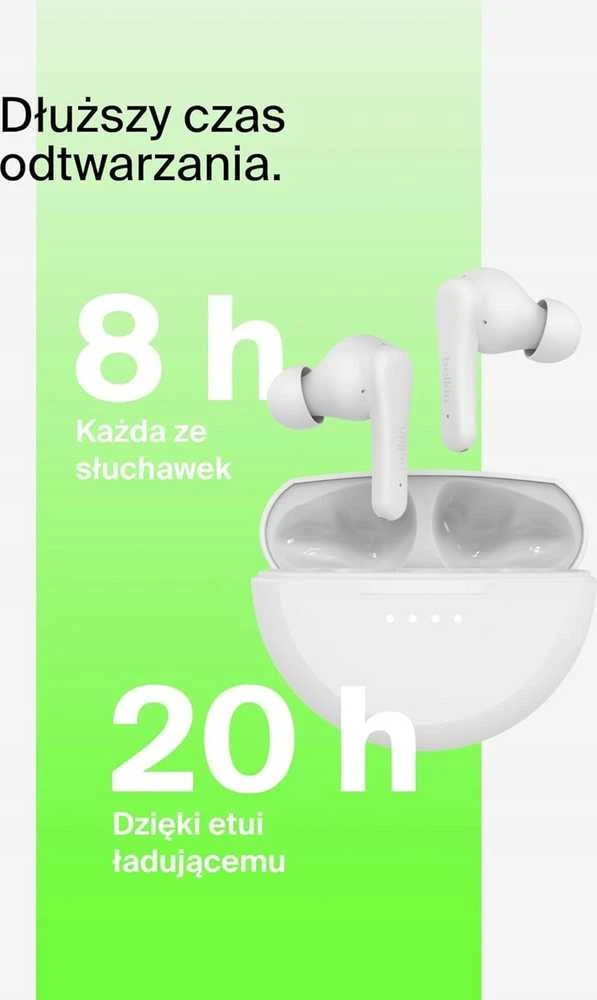 Belkin SoundForm Rhythm Ausinės Belaidės į ausis įkišamos Calls/Music Micro-USB Bluetooth Baltas